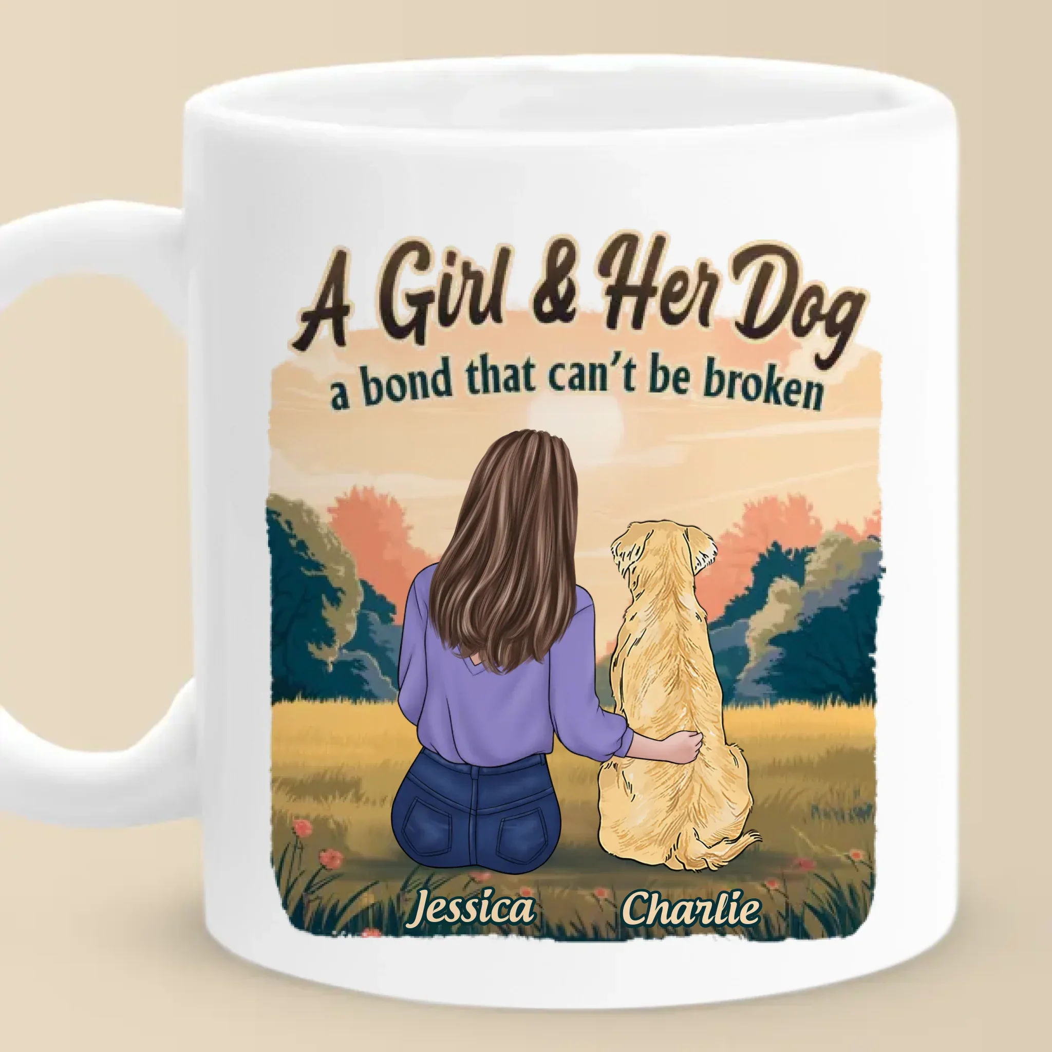 Side By Side, Paws & Hearts - Dog Personalized Custom Mug - Gift For Pet Owners, Pet Lovers - Image 2
