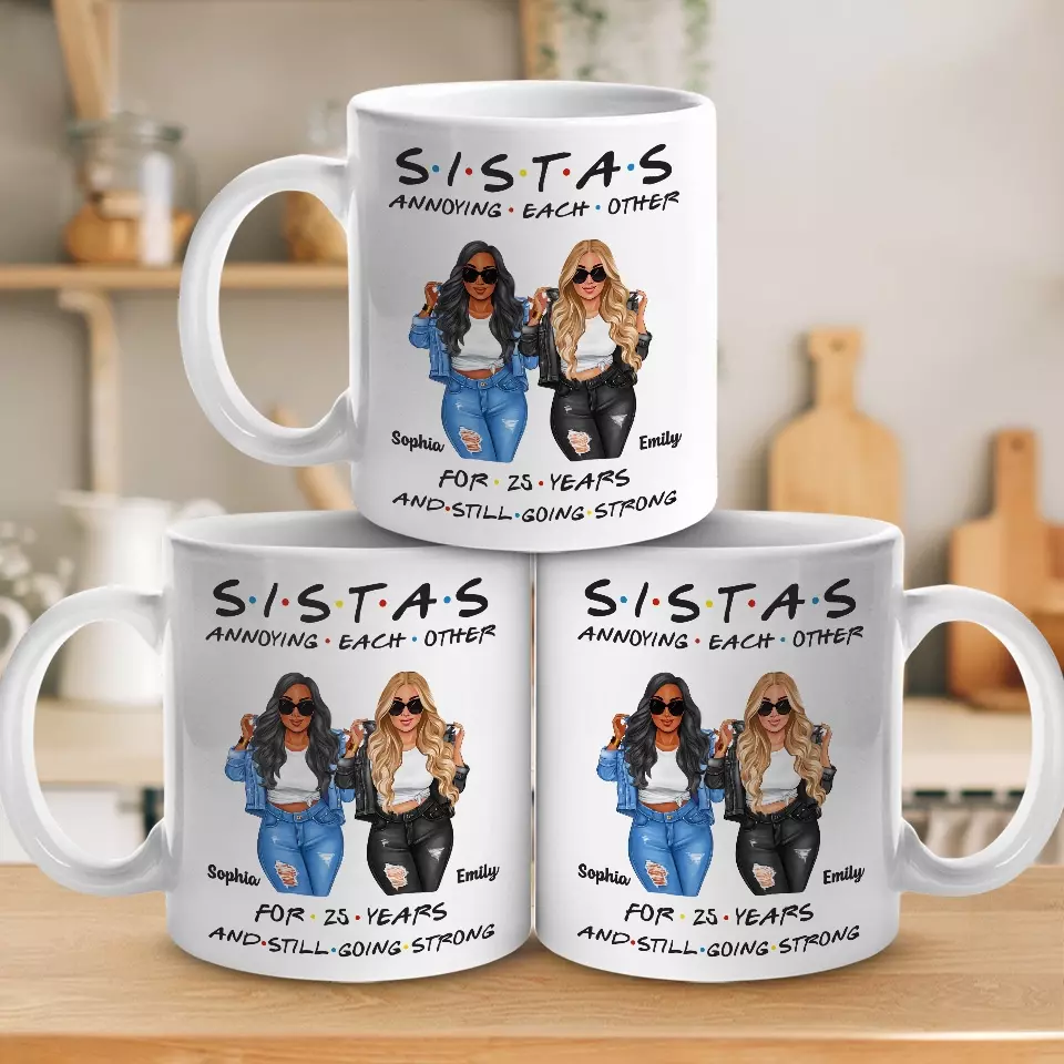 Sisters By Chance, Friends By Choice - Bestie Personalized Custom Mug - Gift For Best Friends, BFF, Sisters - Image 4
