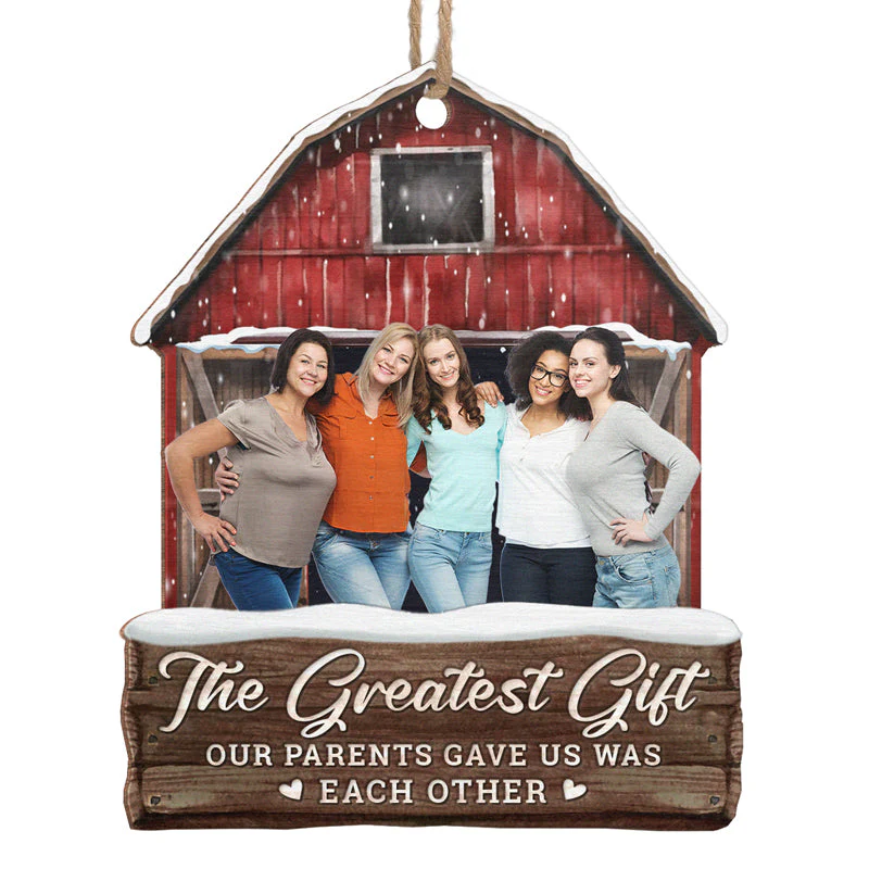Sisters Custom Photo Enjoy The Christmas Season Together - Family Personalized Custom Ornament - Wood Custom Shaped - Christmas Gift For Siblings, Brothers, Sisters, Cousins, Friends - Image 3