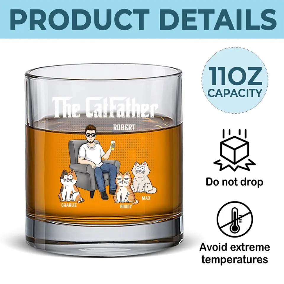 Sleep Late, Have Fun, Get Wild & Drink Whiskey - Cat Personalized Custom Whiskey Glass - Gift For Pet Owners, Pet Lovers - Image 5