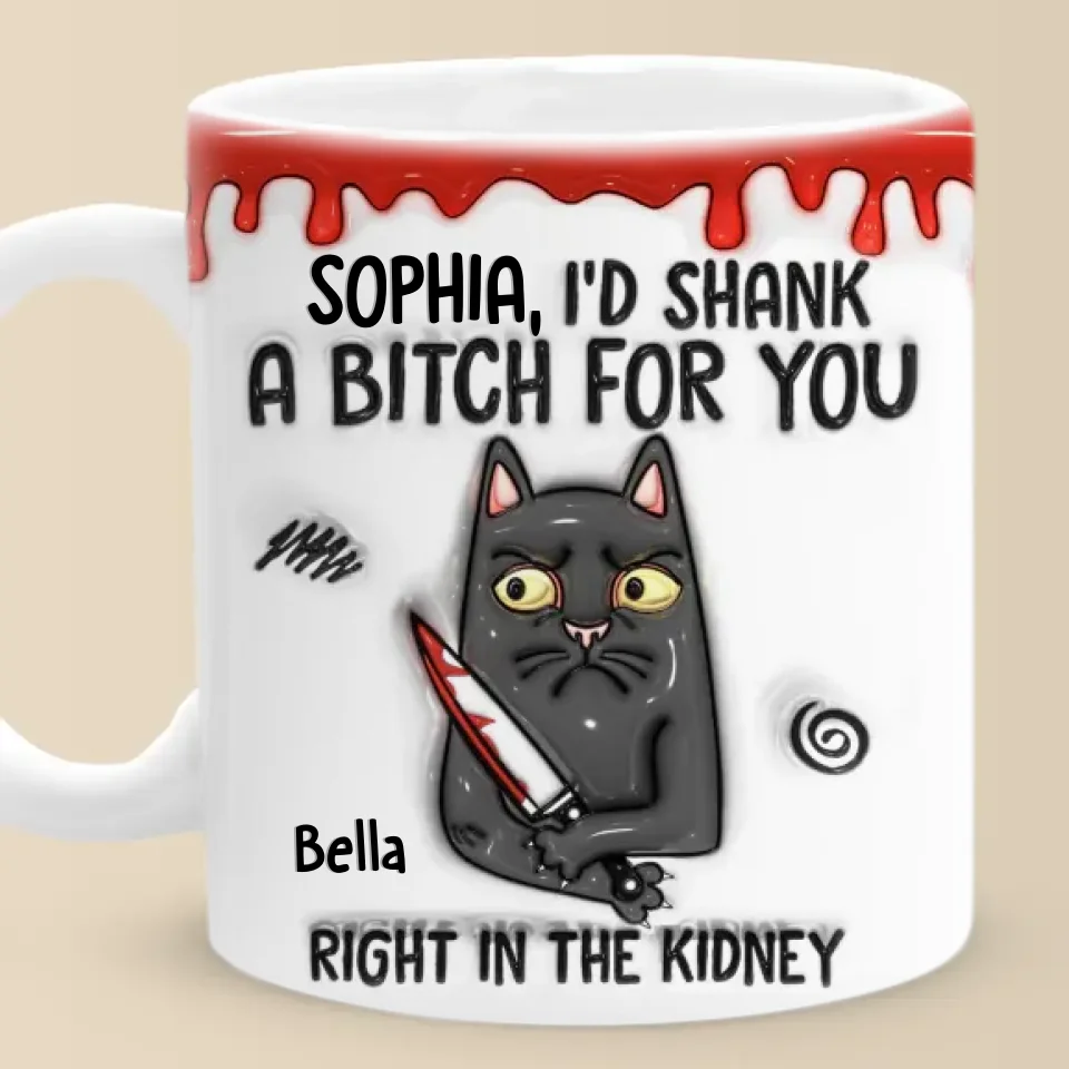 Some Words Hit Harder Than A Kidney Punch - Friend Personalized Custom 3D Inflated Effect Printed Mug - Christmas Gift For Best Friends, Sisters, Family Members, Coworkers - Image 2