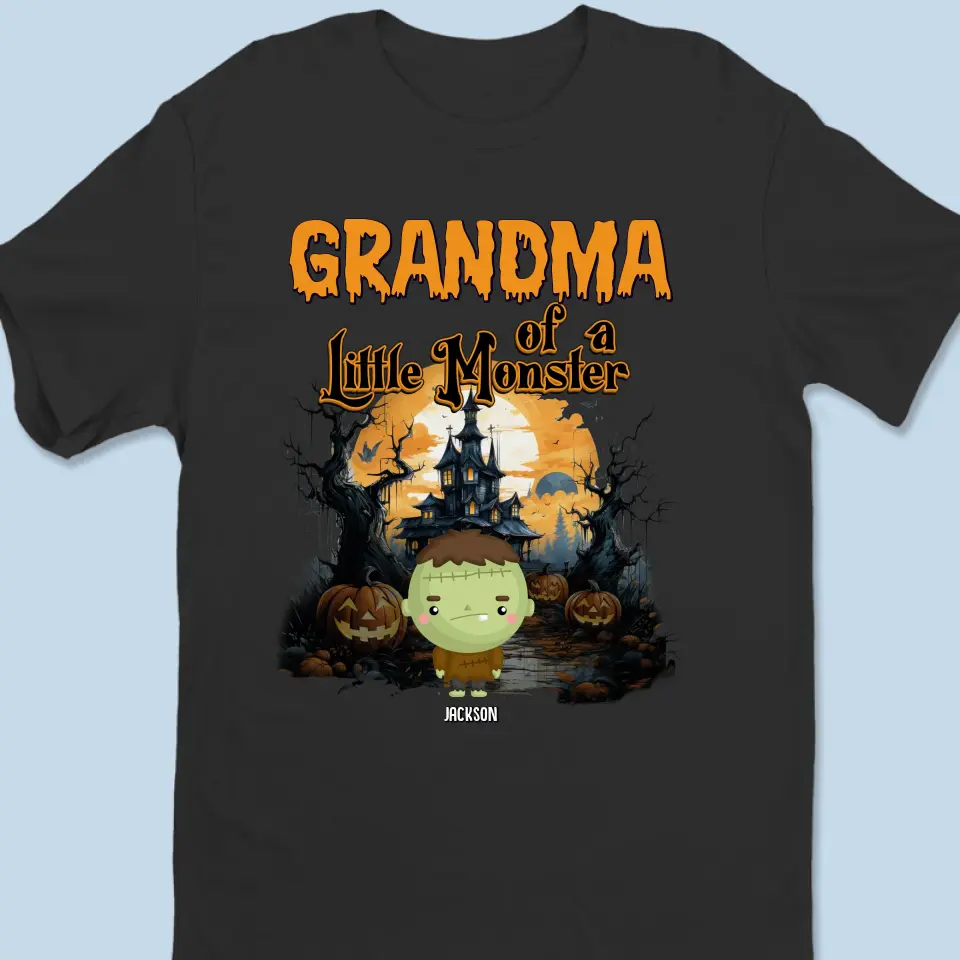 Spooky Fun For The Best Grandma - Family Personalized Custom Unisex T-shirt, Hoodie, Sweatshirt - Halloween Gift For Mom, Grandma - Image 2