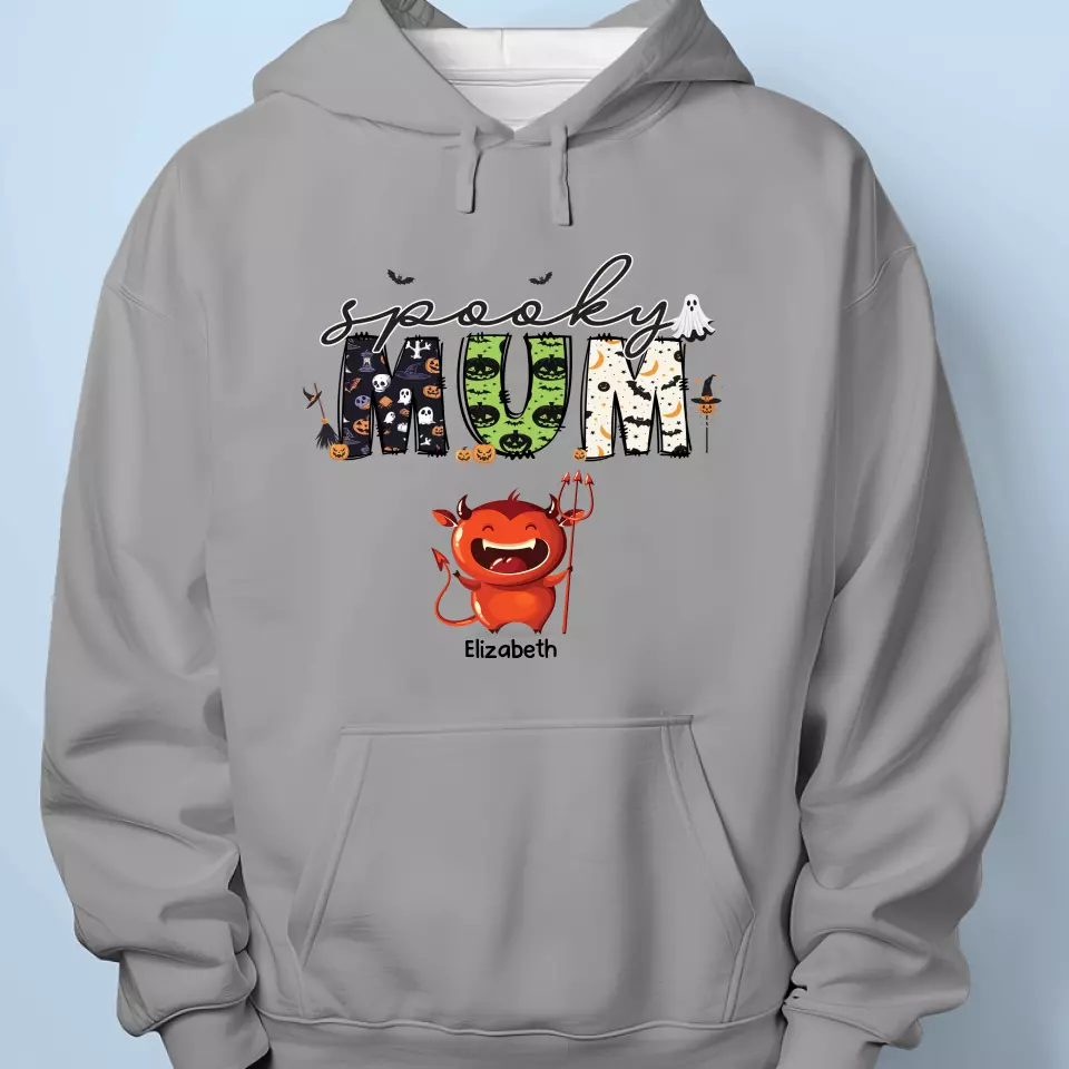 Spooky Grandma Belongs To These Kids - Family Personalized Custom Unisex T-shirt, Hoodie, Sweatshirt - Halloween Gift For Mom, Grandma - Image 5