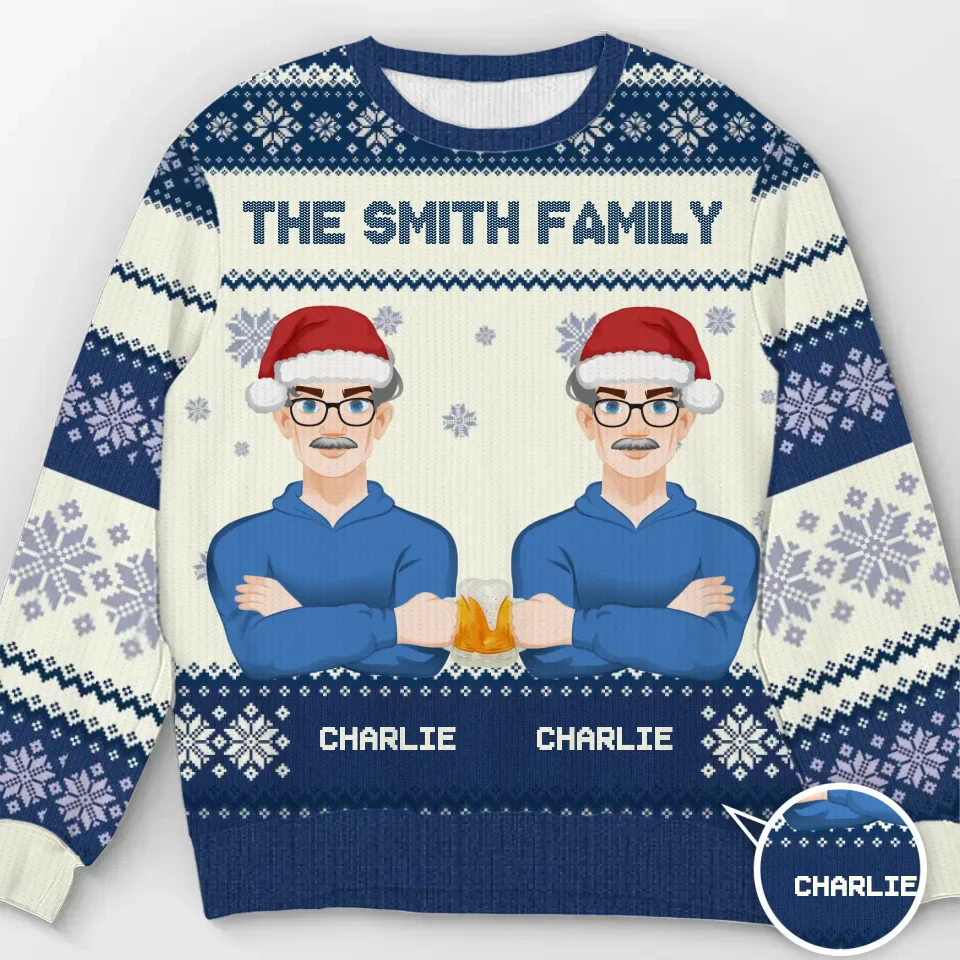 Stay Safe And Happy This Holiday Season - Family Personalized Custom Ugly Sweatshirt - Unisex Wool Jumper - Christmas Gift For Family Members, Pet Owners, Pet Lovers - Image 2
