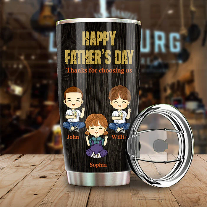 Step Fathor Like A Dad - Personalized Tumbler - Gift For Dad, Gift For Father's Day - Image 3