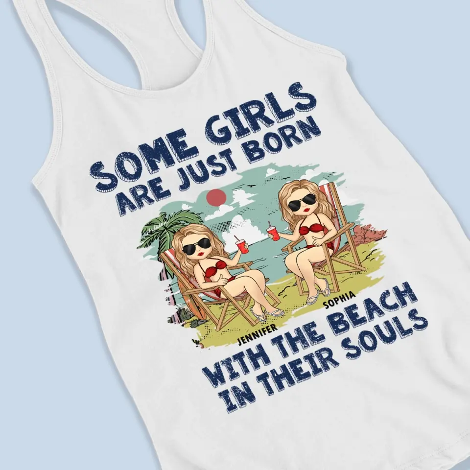 Summer Is Calling - Bestie Personalized Custom Racer Back Tank Top - Gift For Best Friends, BFF, Sisters - Image 4