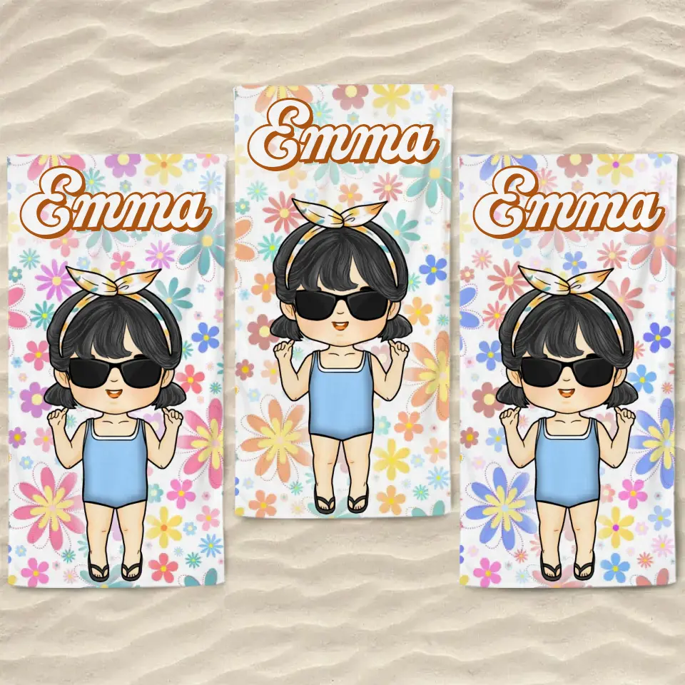 Summer Means Happy Times - Family Personalized Custom Beach Towel - Summer Vacation Gift For Family Members - Image 6