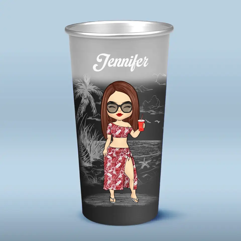 Summertime Is Calling - Bestie Personalized Custom Aluminum Changing Color Cup - Summer Vacation Gift For Best Friends, BFF, Sisters - Image 2
