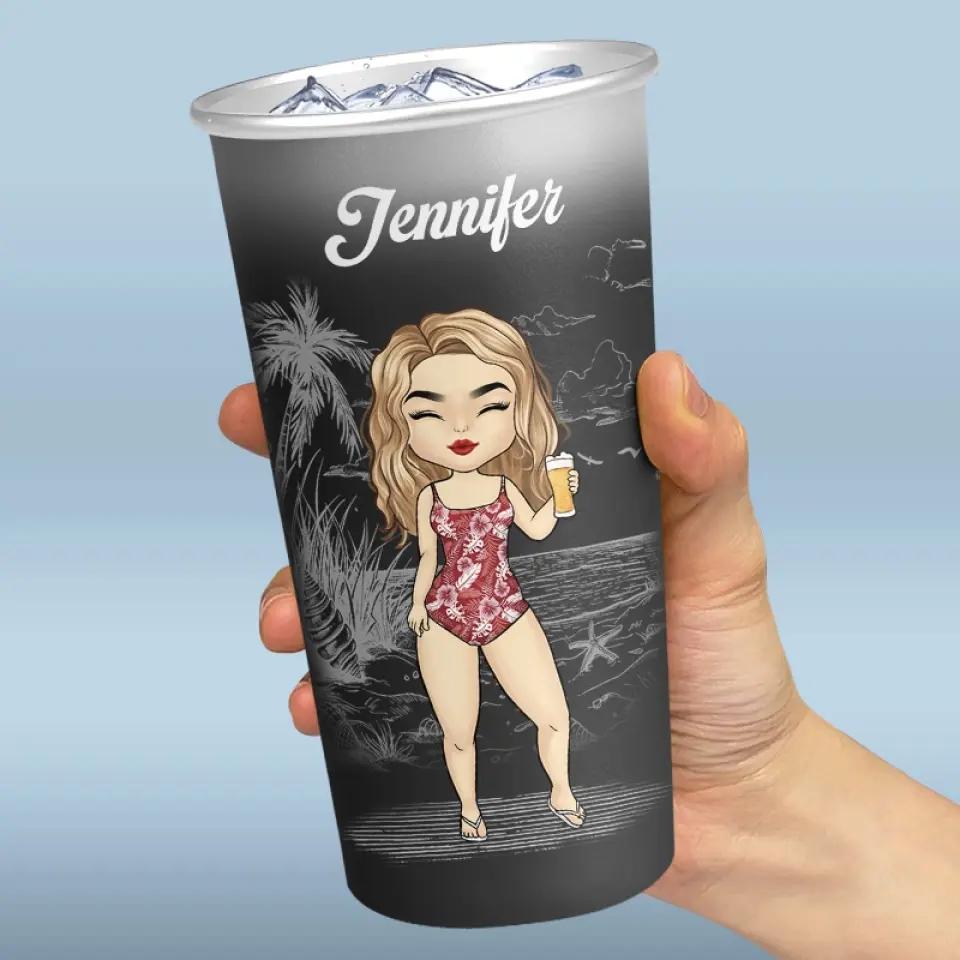 Summertime Is Calling - Bestie Personalized Custom Aluminum Changing Color Cup - Summer Vacation Gift For Best Friends, BFF, Sisters - Image 3