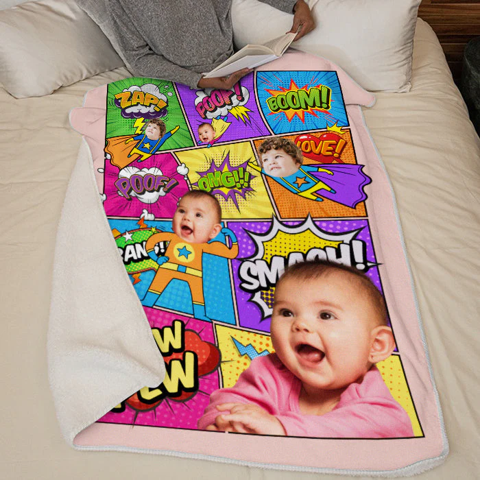 Super Heroes - Personalized Custom Blanket - Upload Image, Gift For Family, Christmas Gift - Image 2