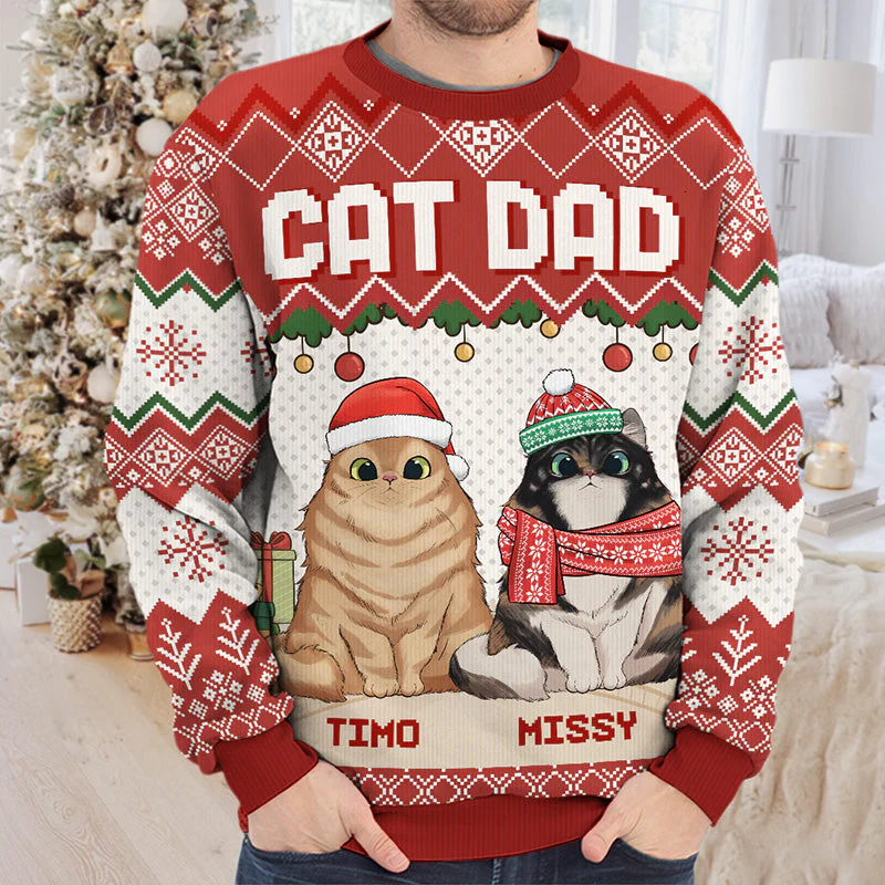 Super Sexy Cat Mum - Cat Personalized Custom Ugly Sweatshirt - Unisex Wool Jumper - Christmas Gift For Pet Owners, Pet Lovers - Image 3