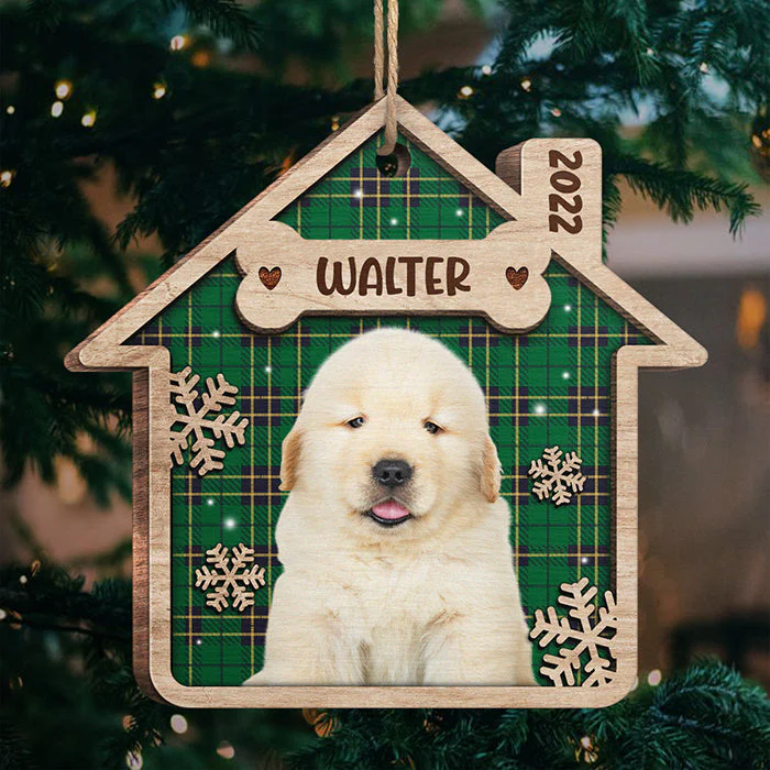 Sweet Home - Personalized Custom House Shaped Wood Photo Christmas Ornament - Upload Image, Gift For Pet Lovers, Christmas Gift - Image 2