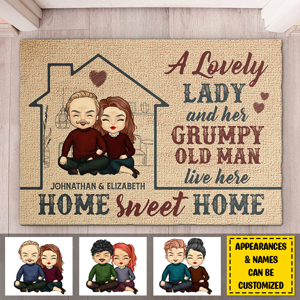 Sweet Home - Personalized Decorative Mat - Gift For Couples, Husband Wife - Image 5