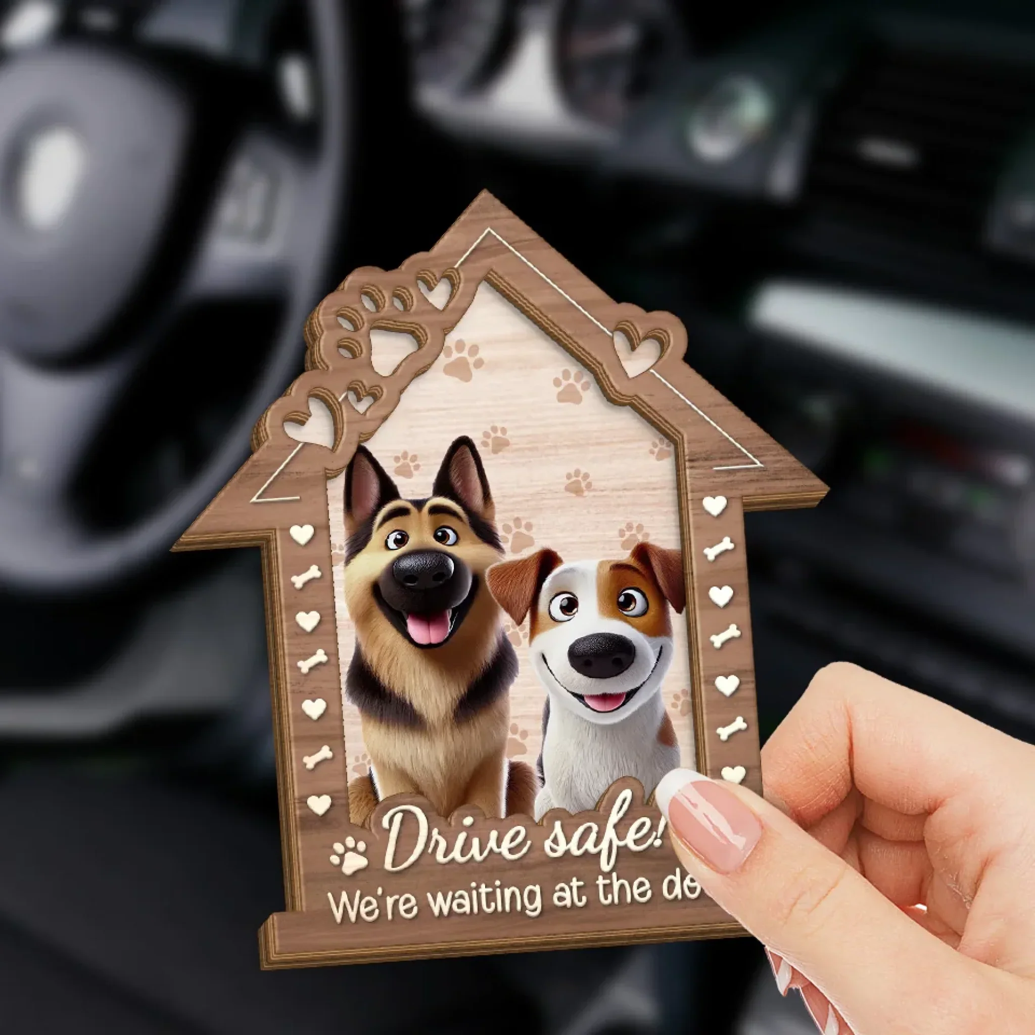 Take It Slow, Snuggles Await - Dog Personalized Custom Car Visor Clip - Gift For Pet Owners, Pet Lovers - Image 3
