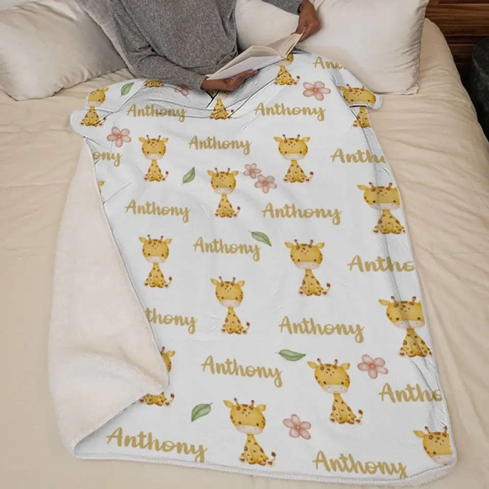 Tall Dreams Start With Tiny Giraffe Legs - Family Personalized Custom Baby Blanket - Gift For Baby Kids, Newborn Baby - Image 6