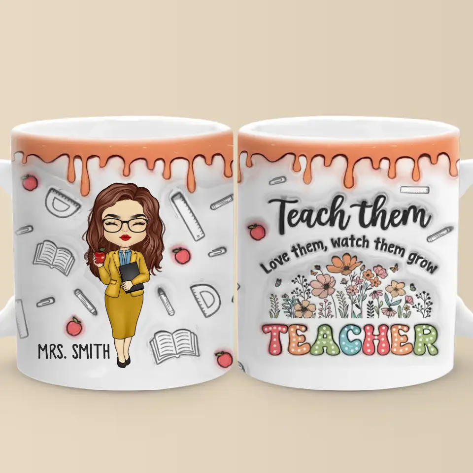 Teaching Is My Superpower - Teacher Personalized Custom 3D Inflated Effect Printed Mug - Gift For Teacher - Image 2