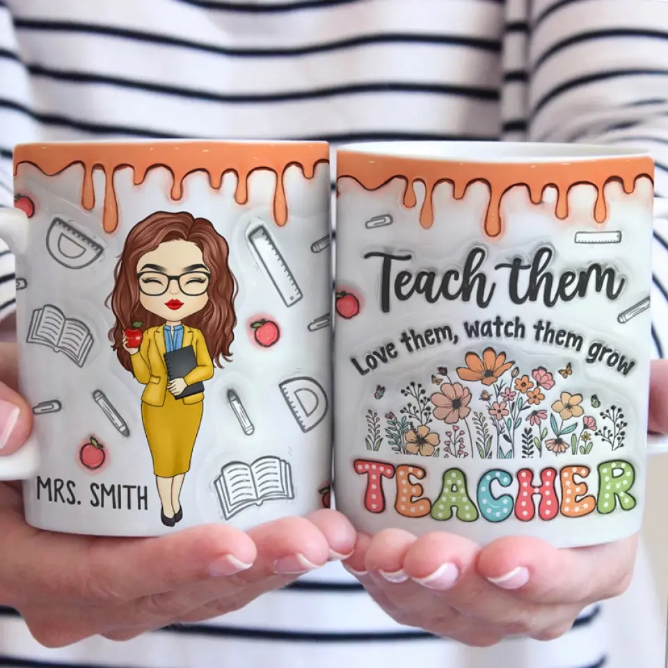 Teaching Is My Superpower - Teacher Personalized Custom 3D Inflated Effect Printed Mug - Gift For Teacher - Image 3