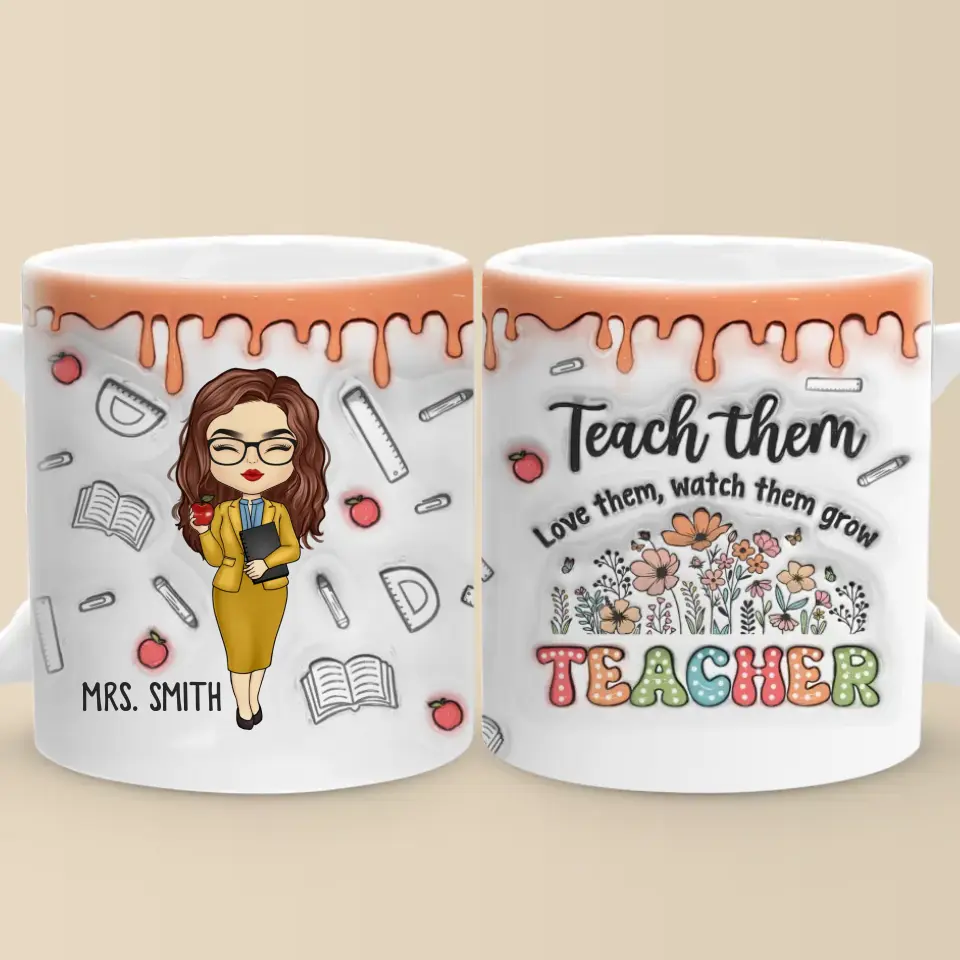 Teaching Is My Superpower - Teacher Personalized Custom 3D Inflated Effect Printed Mug - Gift For Teacher - Image 6