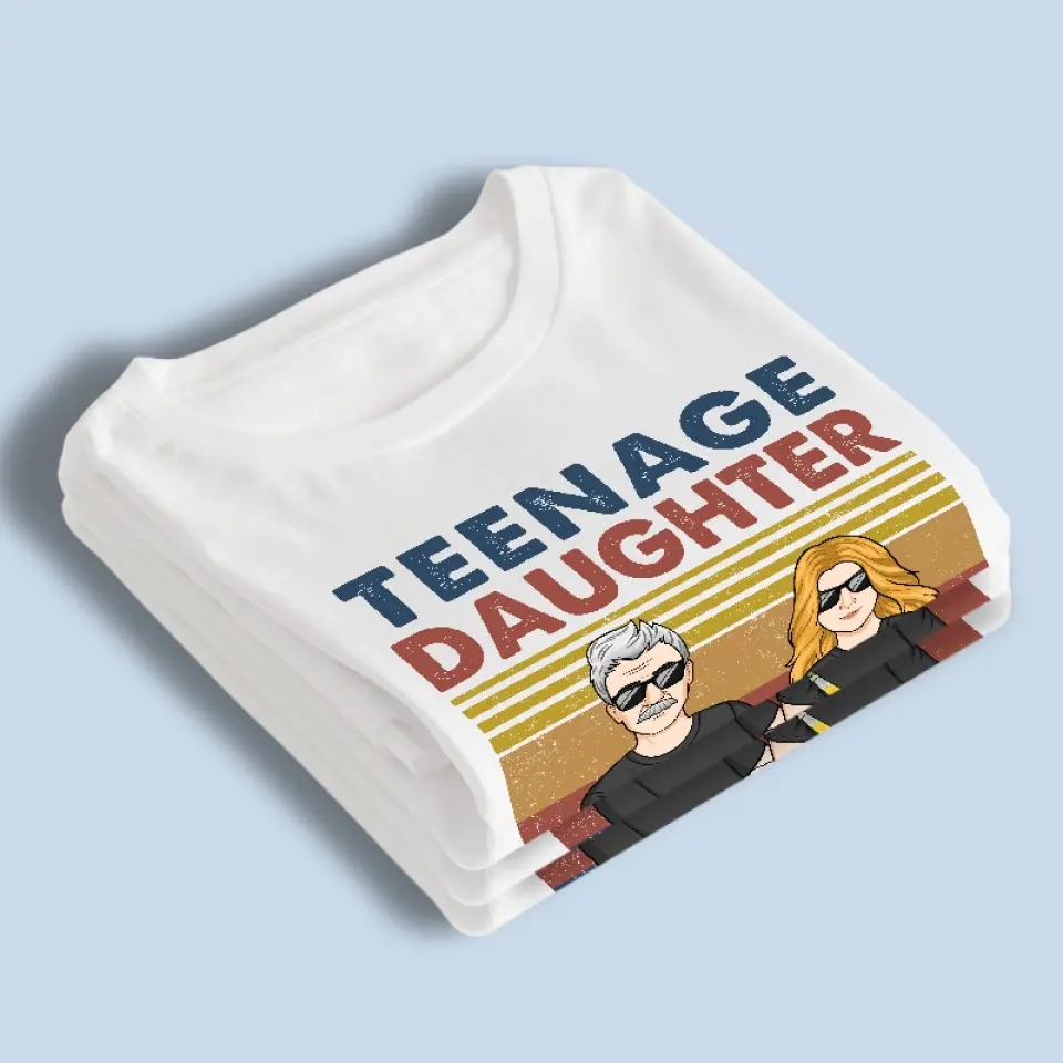 Teenager Daughter Survivor - Family Personalized Custom Unisex T-shirt, Hoodie, Sweatshirt - Gift For Dad - Image 4
