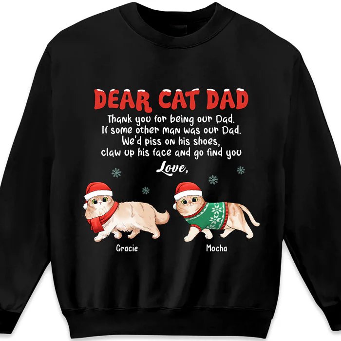 Thank You For Being Cat Dad - Cat Personalized Custom Unisex T-shirt, Hoodie, Sweatshirt - Christmas Gift For Pet Owners, Pet Lovers - Image 2