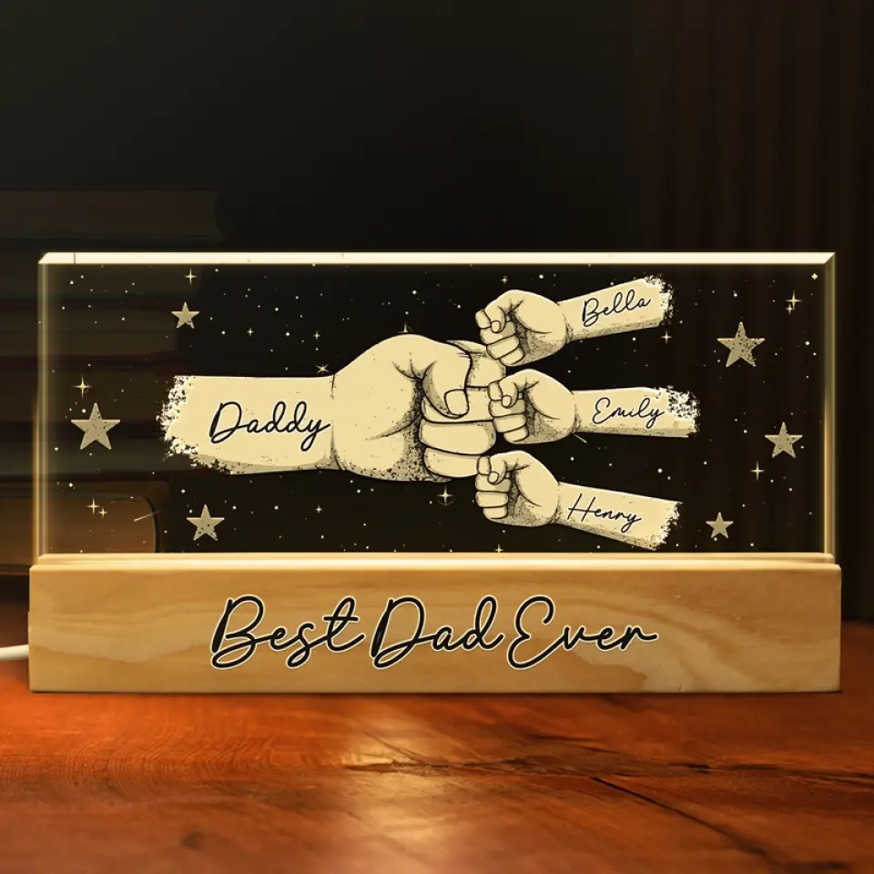 Thank You For Being My Hero - Family Personalized Custom Acrylic Letters 3D LED Night Light - Father's Day, Gift For Dad, Grandpa - Image 3