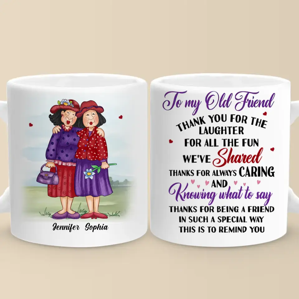 Thank You For Being My Unbiological Sister - Old Bestie Personalized Custom Mug - Gift For Best Friends, BFF, Sisters - Image 2