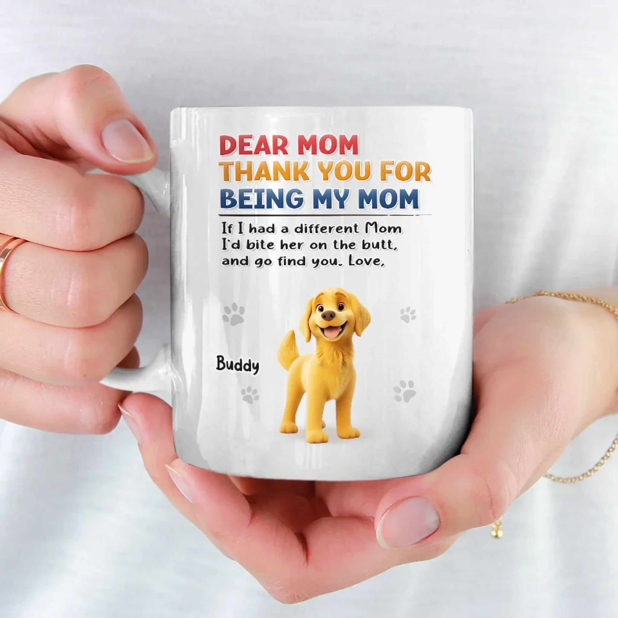 Thank You For Being Our Mom - Dog Personalized Custom Mug - Gift For Pet Owners, Pet Lovers - Image 3