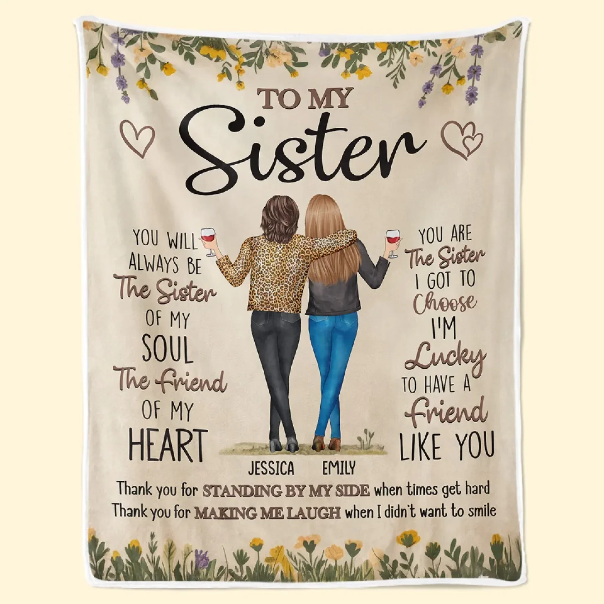 Thank You For Standing By My Side - Bestie Personalized Custom Blanket - Gift For Best Friends, BFF, Sisters