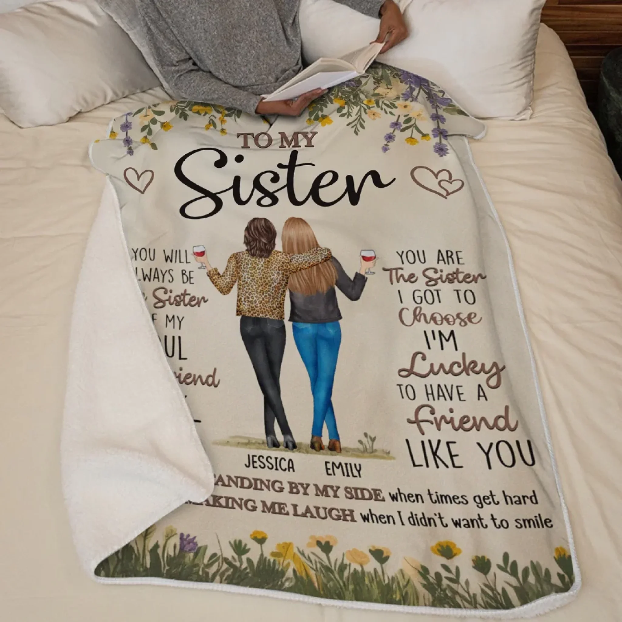 Thank You For Standing By My Side - Bestie Personalized Custom Blanket - Gift For Best Friends, BFF, Sisters - Image 5