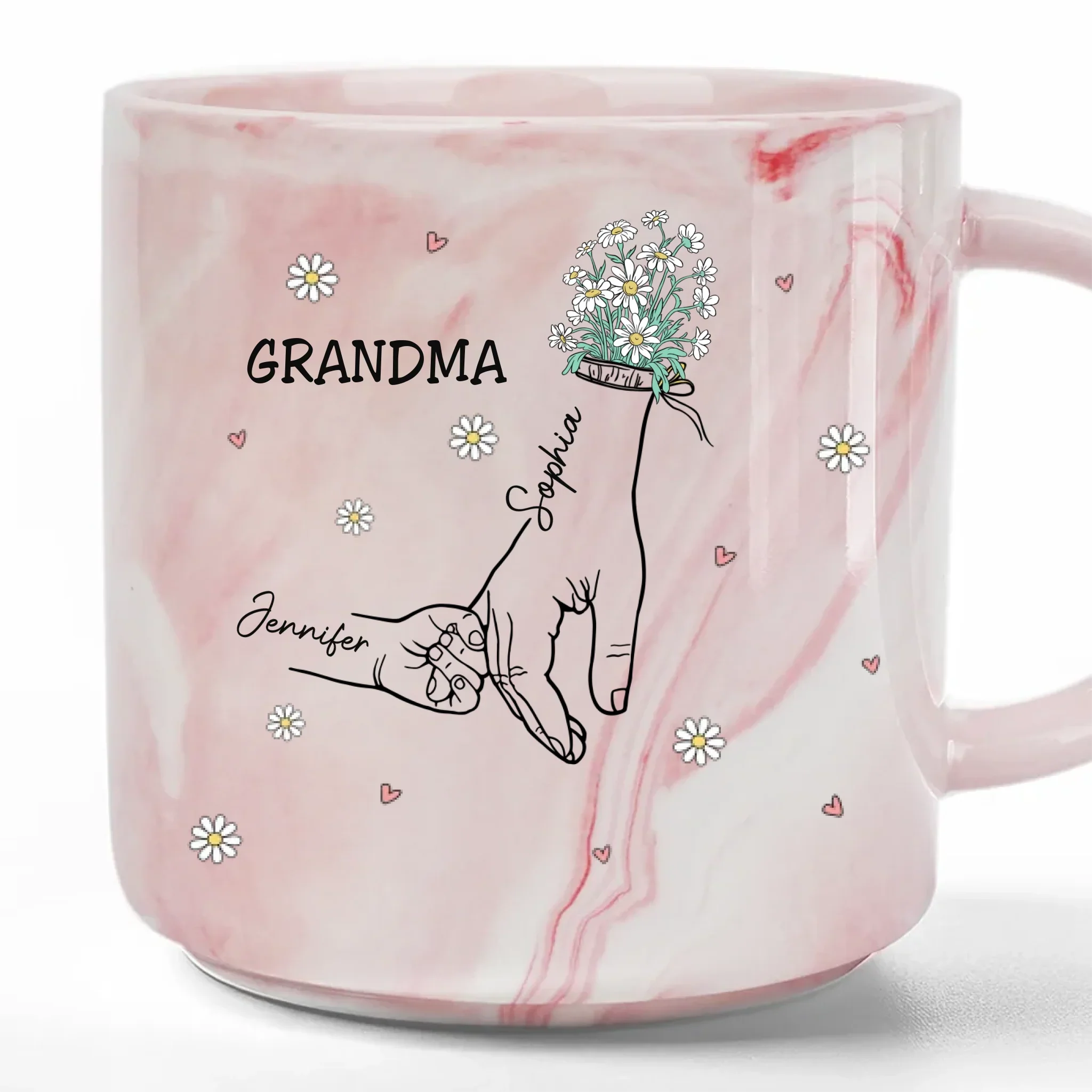 Thanks For Always Being My Safe Place - Family Personalized Custom Marble Mug - Mother's Day, Gift For Mom, Grandma - Image 2