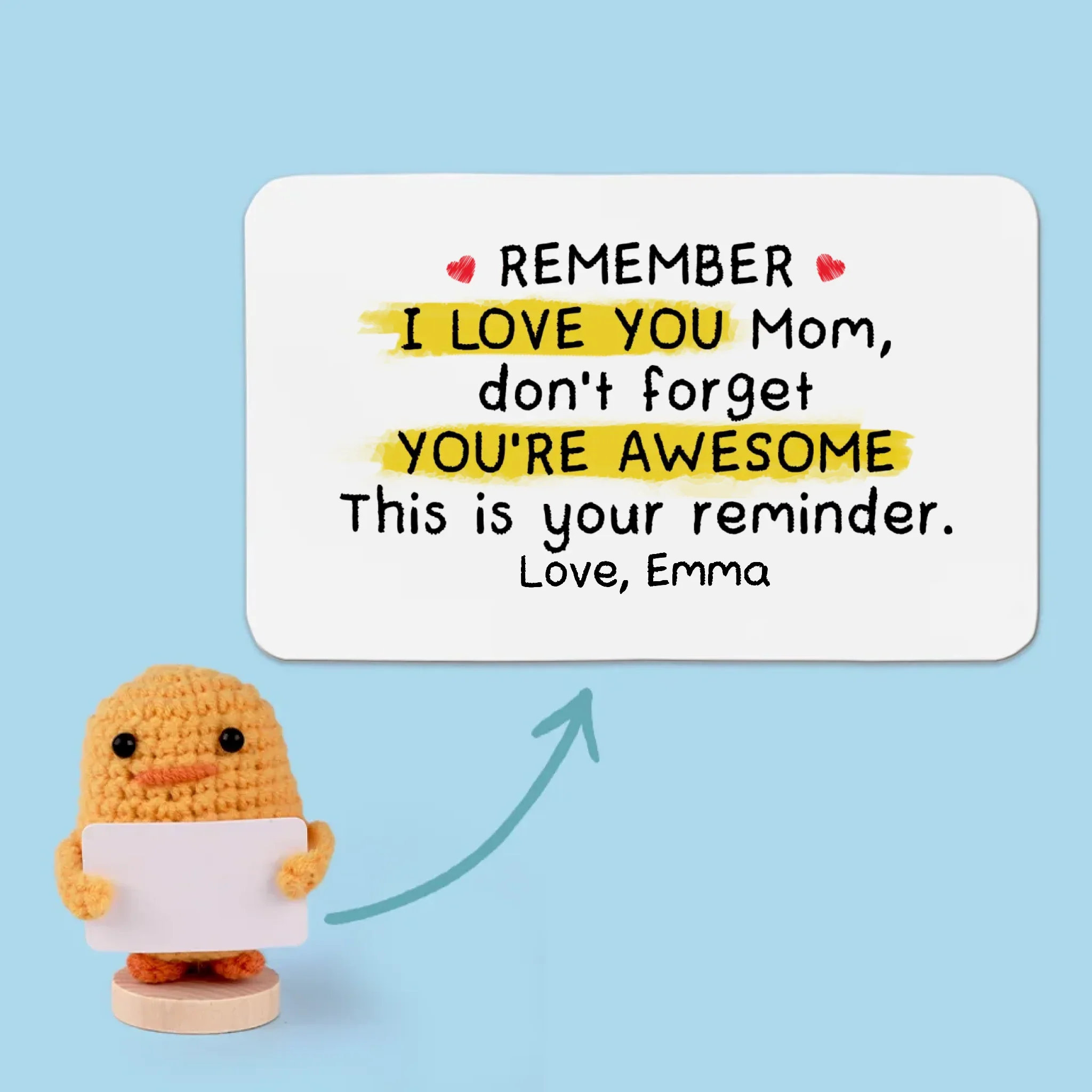 Thanks For Always Being There, Mom - Family Personalized Custom Handmade Crochet Plush With Motivational Message - Mother's Day, Gift For Mom - Image 3