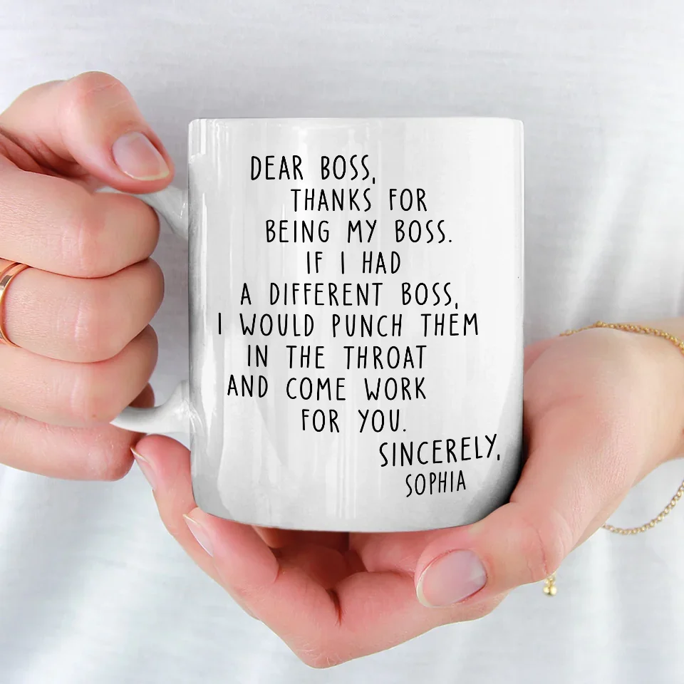 Thanks For Being My Boss - Coworker Personalized Custom Mug - Christmas Gift For Coworkers, Work Friends, Colleagues - Image 3