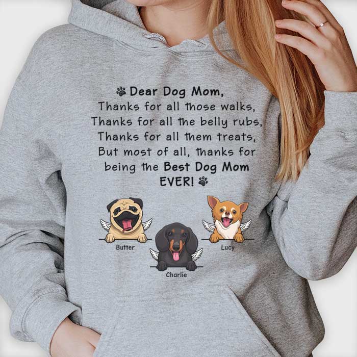 Thanks For Being The Best Dog Mom & Dog Dad - Gift For Dog Mom - Personalized Unisex T-shirt, Hoodie - Image 2
