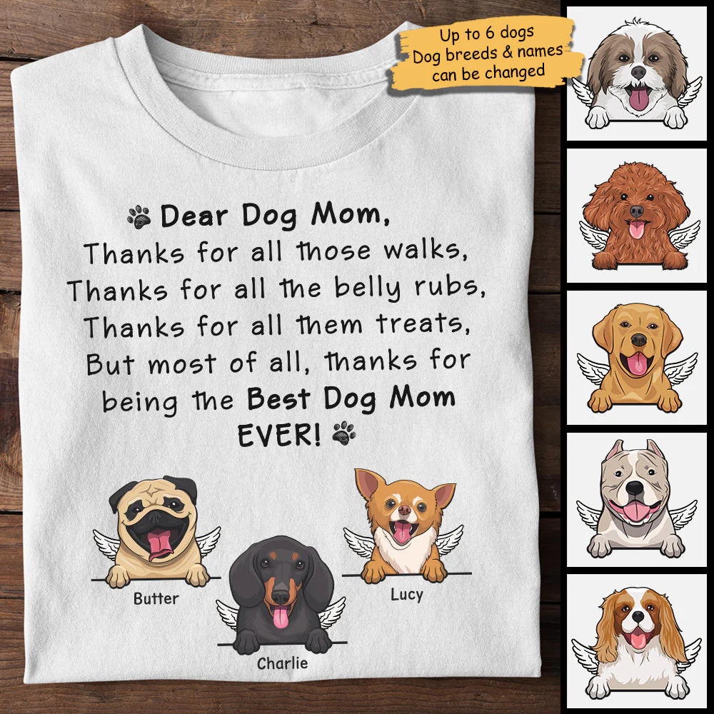 Thanks For Being The Best Dog Mom & Dog Dad - Gift For Dog Mom - Personalized Unisex T-shirt, Hoodie - Image 4