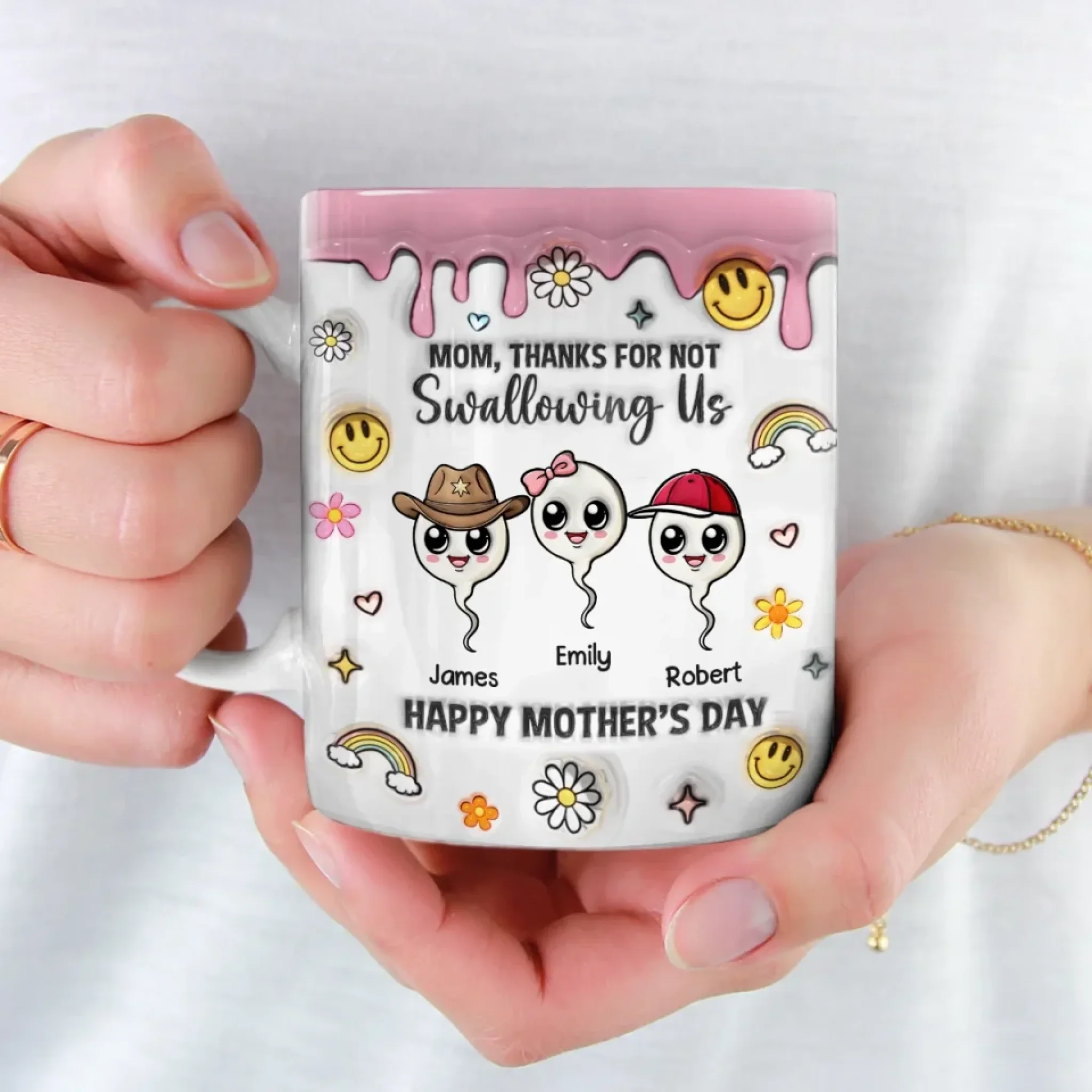 Thanks For Choosing Motherhood - Family Personalized Custom 3D Inflated Effect Printed Mug - Mother's Day, Gift For Mom - Image 4