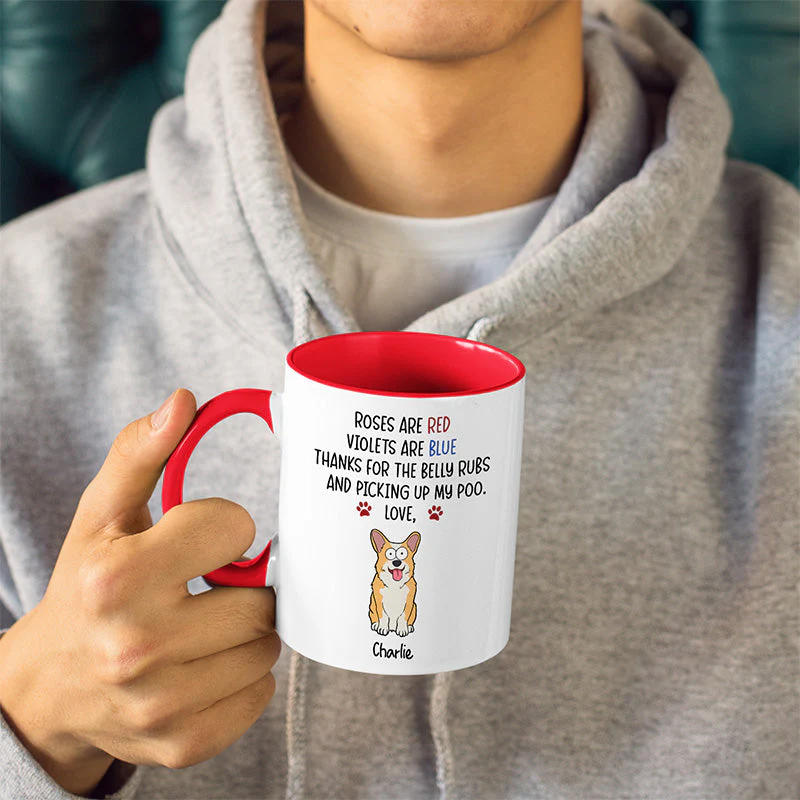 Thanks For The Belly Rubs And Picking Up Our Poo - Dog Personalized Custom Accent Mug - Christmas Gift For Pet Owners, Pet Lovers - Image 3