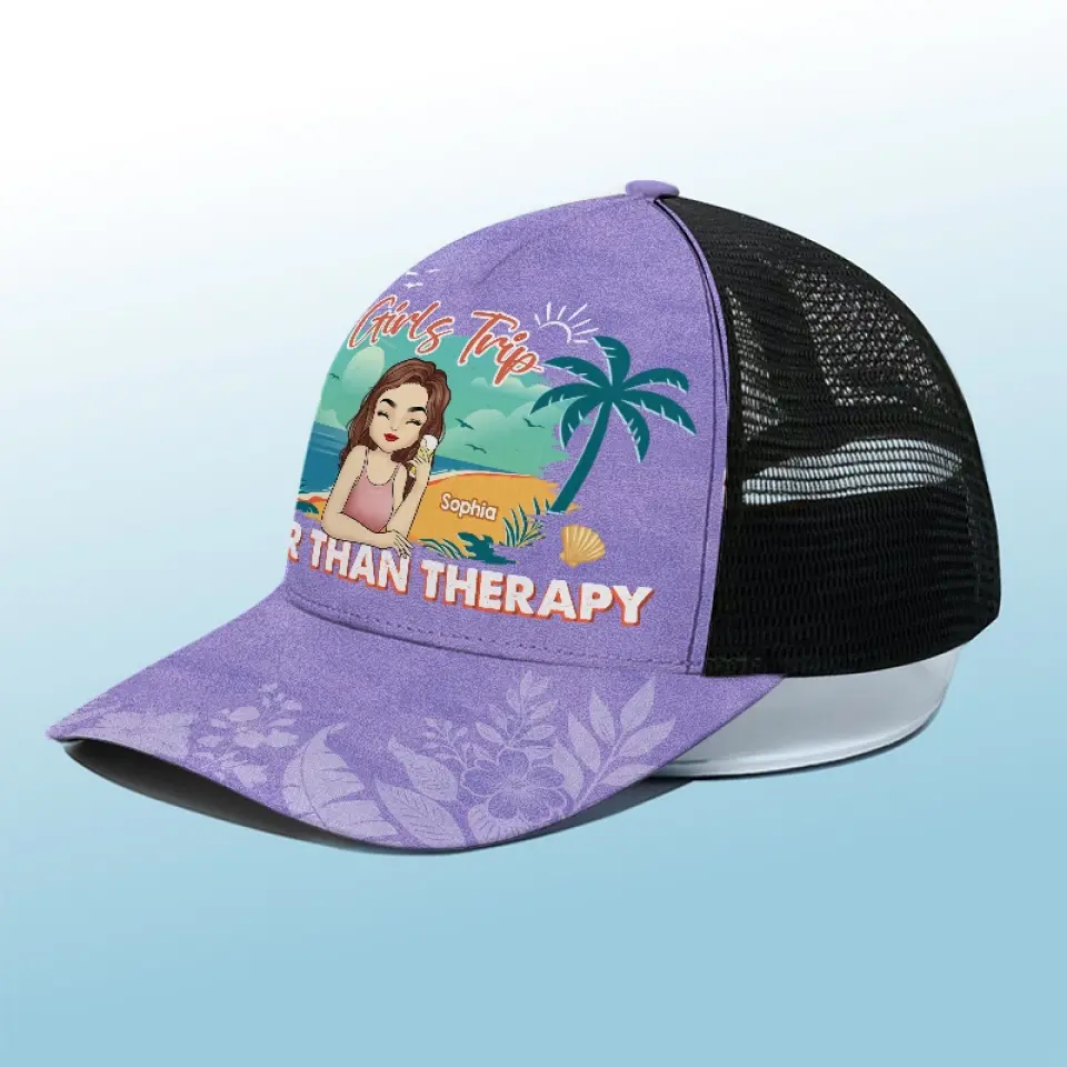 That Little Sun Of A Beach - Bestie Personalized Custom Mesh-back Baseball Cap, Baseball Trucker Cap - Summer Vacation Gift For Best Friends, BFF, Sisters - Image 4