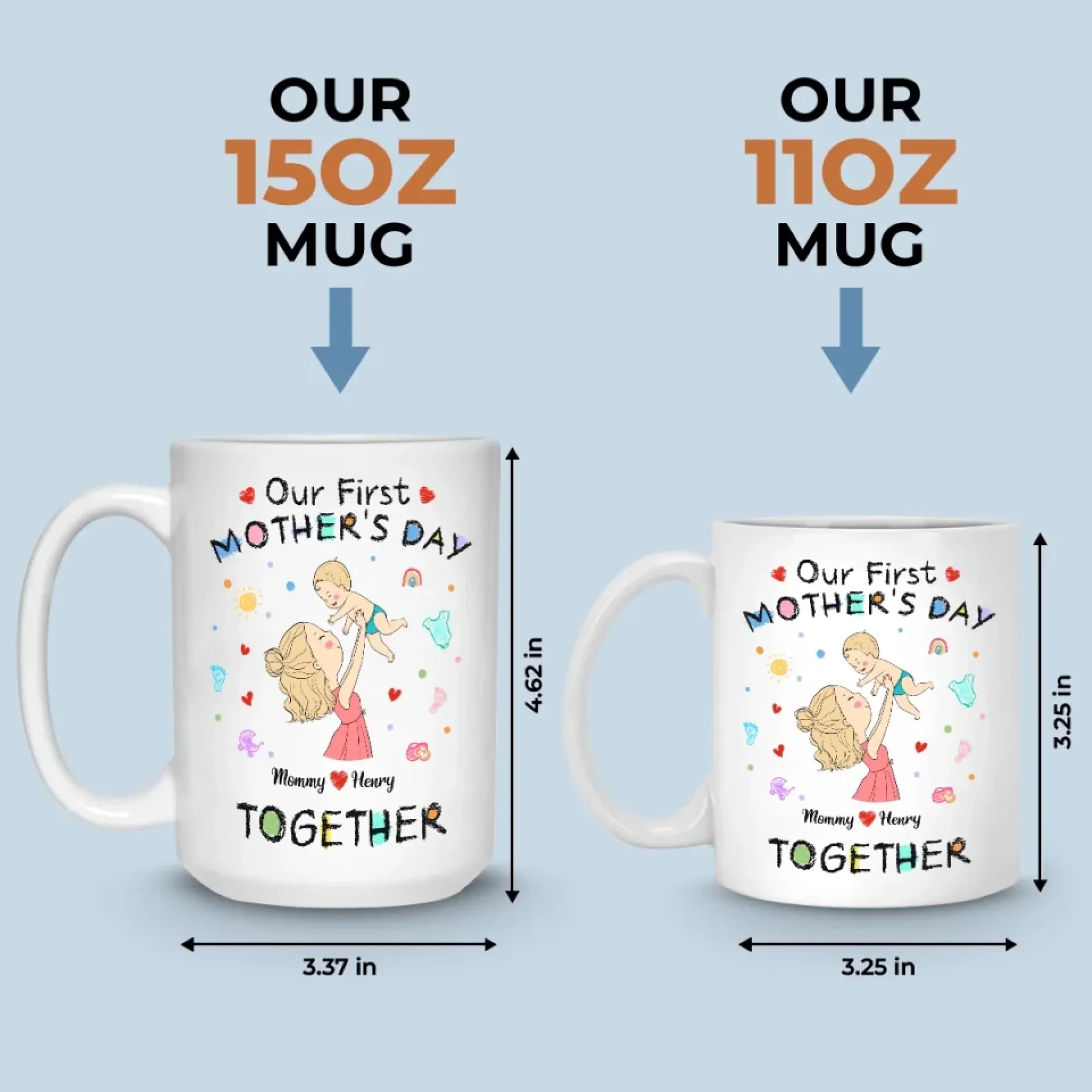 The Beginning Of A Beautiful Bond - Family Personalized Custom Mug - Mother's Day, Baby Shower Gift, Gift For First Mom - Image 5