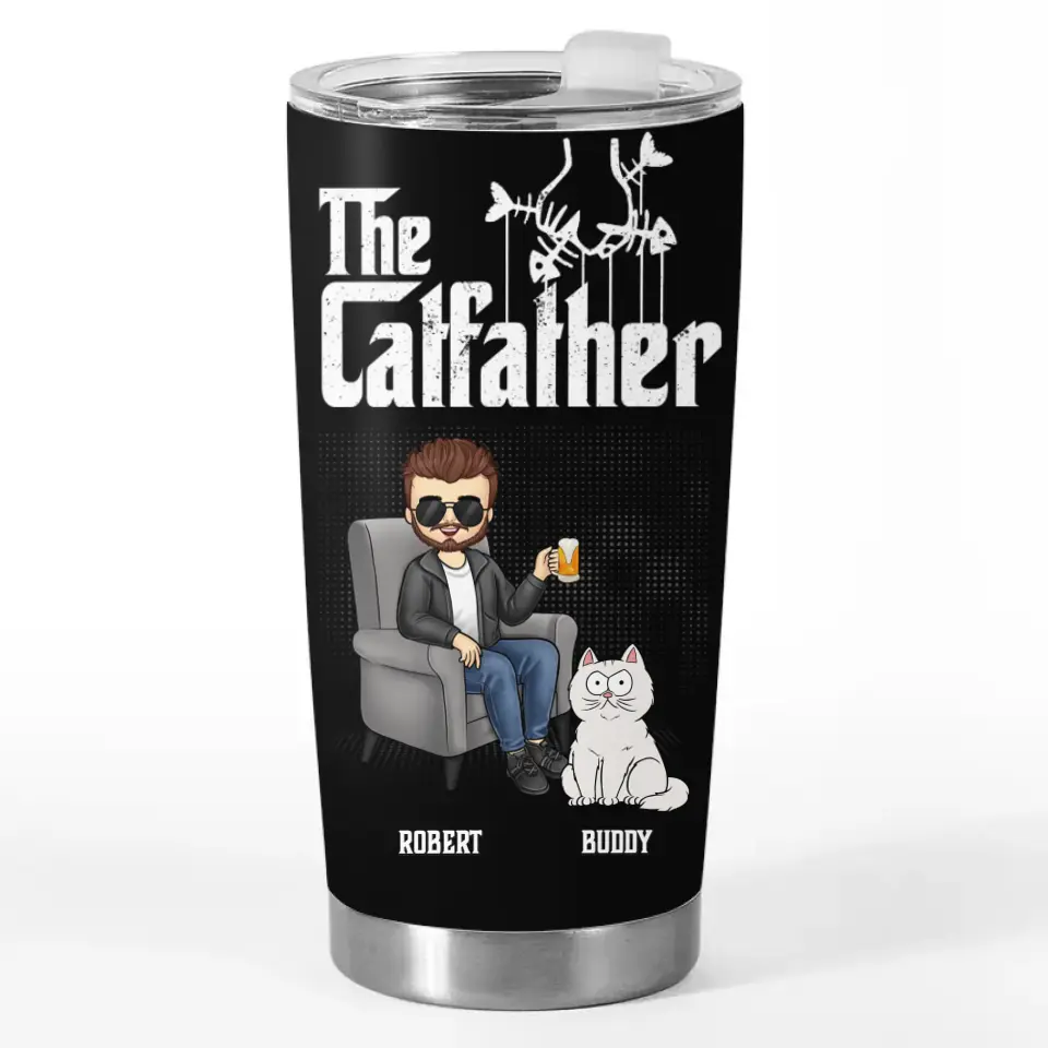 The Best Father We Adore - Dog & Cat Personalized Custom Tumbler - Father's Day, Gift For Pet Owners, Pet Lovers - Image 2