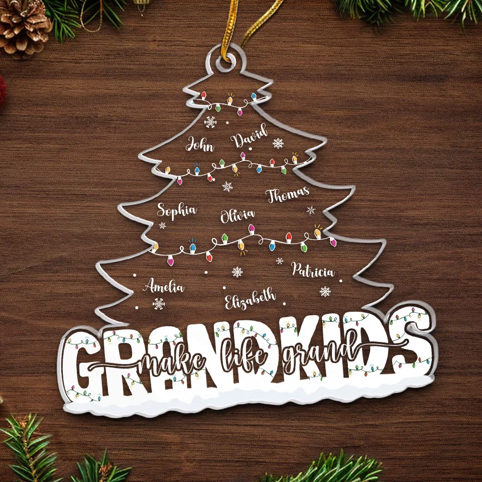The Best Gift Around Christmas Tree - Family Personalized Custom Ornament - Acrylic Custom Shaped - Christmas Gift For Family Members - Image 5