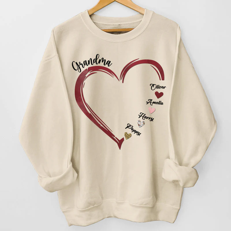 The Best Grandma In The World - Family Personalized Custom Unisex T-shirt, Hoodie, Sweatshirt - Mother's Day, Birthday Gift For Grandma - Image 3