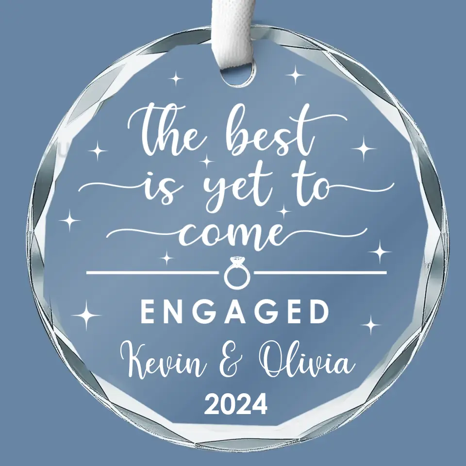 The Best Is Yet To Come - Couple Personalized Custom Circle Glass Ornament - Gift For Husband Wife, Anniversary - Image 2