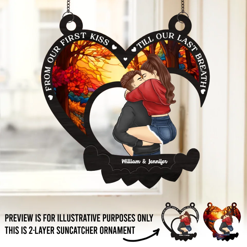 The Best Love Is The Kind That Awakens The Soul - Couple Personalized Window Hanging Suncatcher - Gift For Husband Wife, Anniversary - Image 2