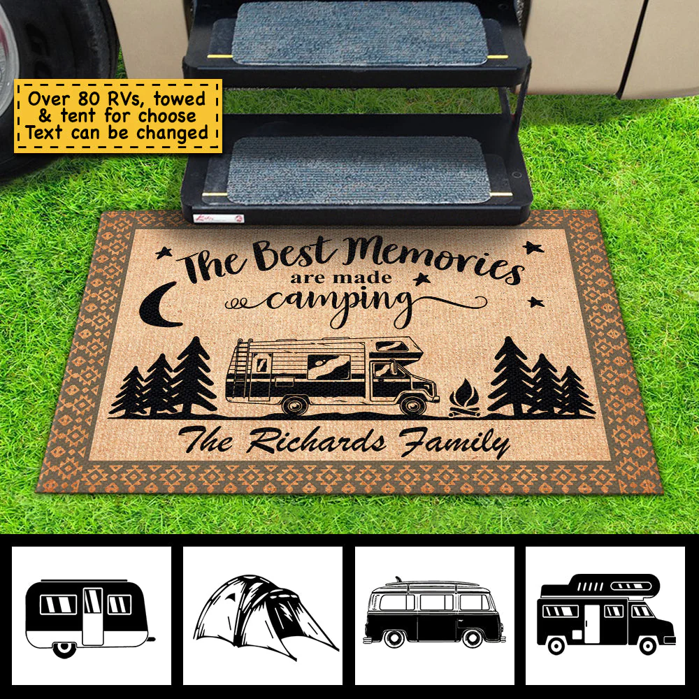The Best Memories Are Made Camping - Personalized Decorative Mat - Image 3