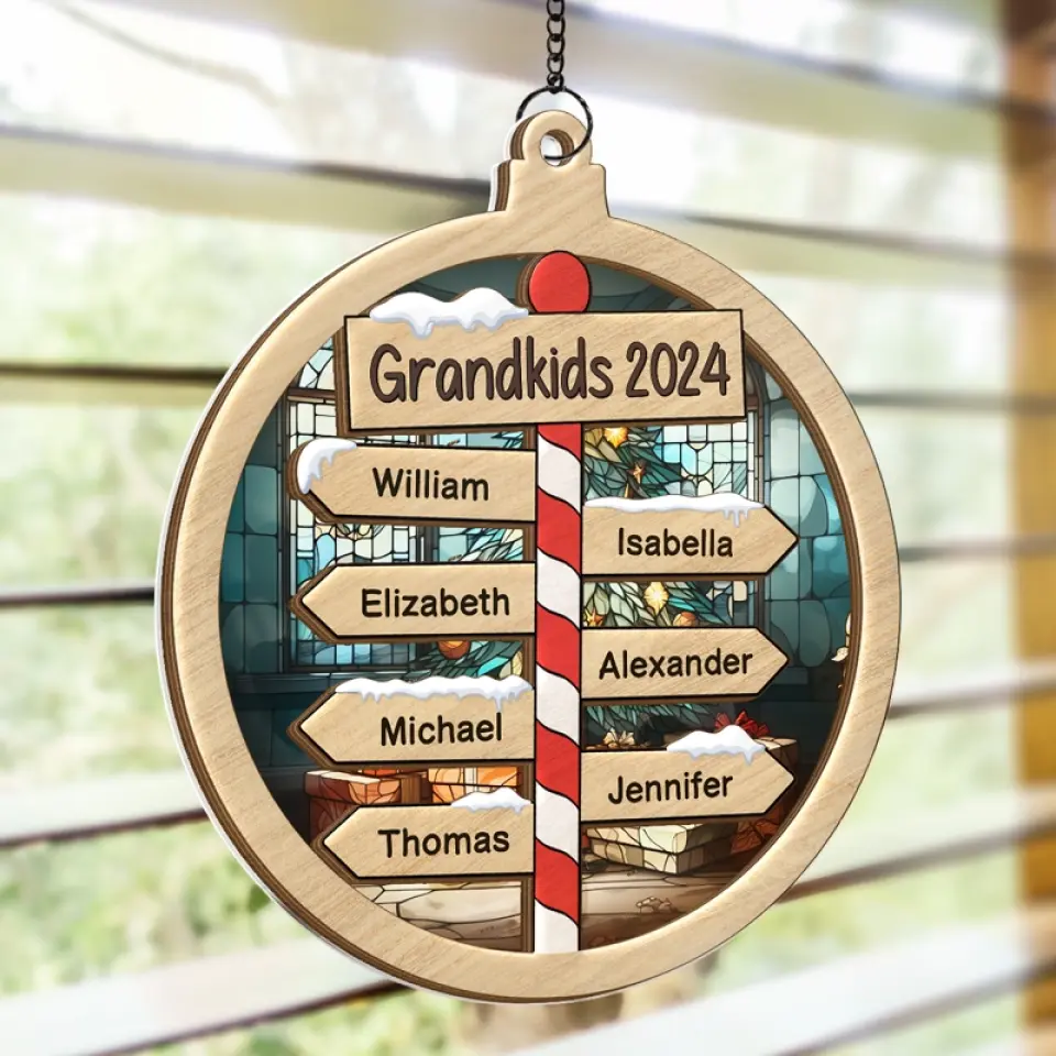 The Best Of All Gifts Around Any Christmas Tree - Family Personalized Window Hanging Suncatcher - Christmas Gift For Family Members - Image 4