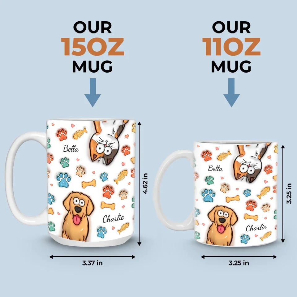 The Best Therapists Have Fur And Four Legs - Dog & Cat Personalized Custom 3D Inflated Effect Printed Mug - Gift For Pet Owners, Pet Lovers - Image 6