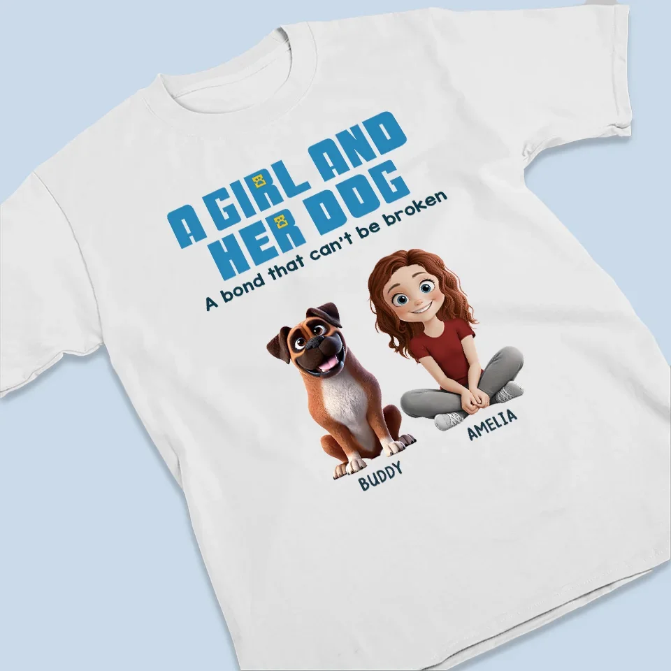 The Bond Between A Girl And Her Dogs Is Life’s Greatest Gift - Dog Personalized Custom Unisex T-shirt, Premium T-shirt, Hoodie - Gift For Pet Owners, Pet Lovers - Image 3