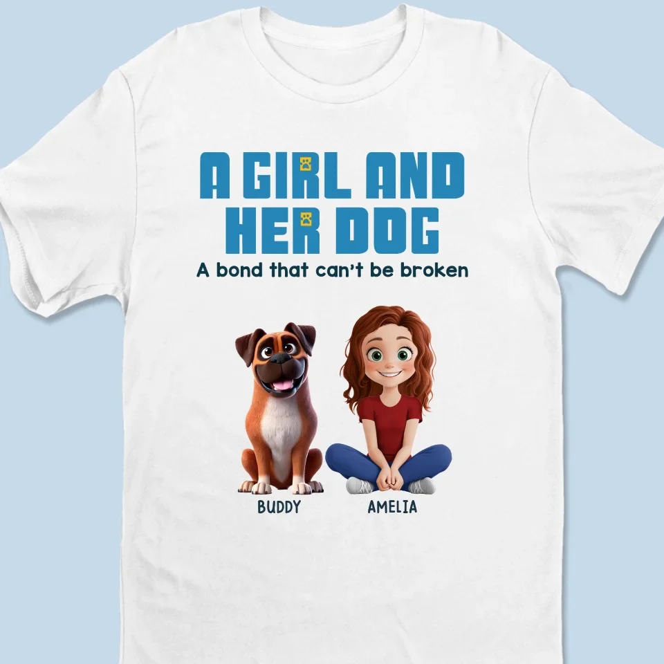 The Bond Between A Girl And Her Dogs Is Life’s Greatest Gift - Dog Personalized Custom Unisex T-shirt, Premium T-shirt, Hoodie - Gift For Pet Owners, Pet Lovers - Image 6