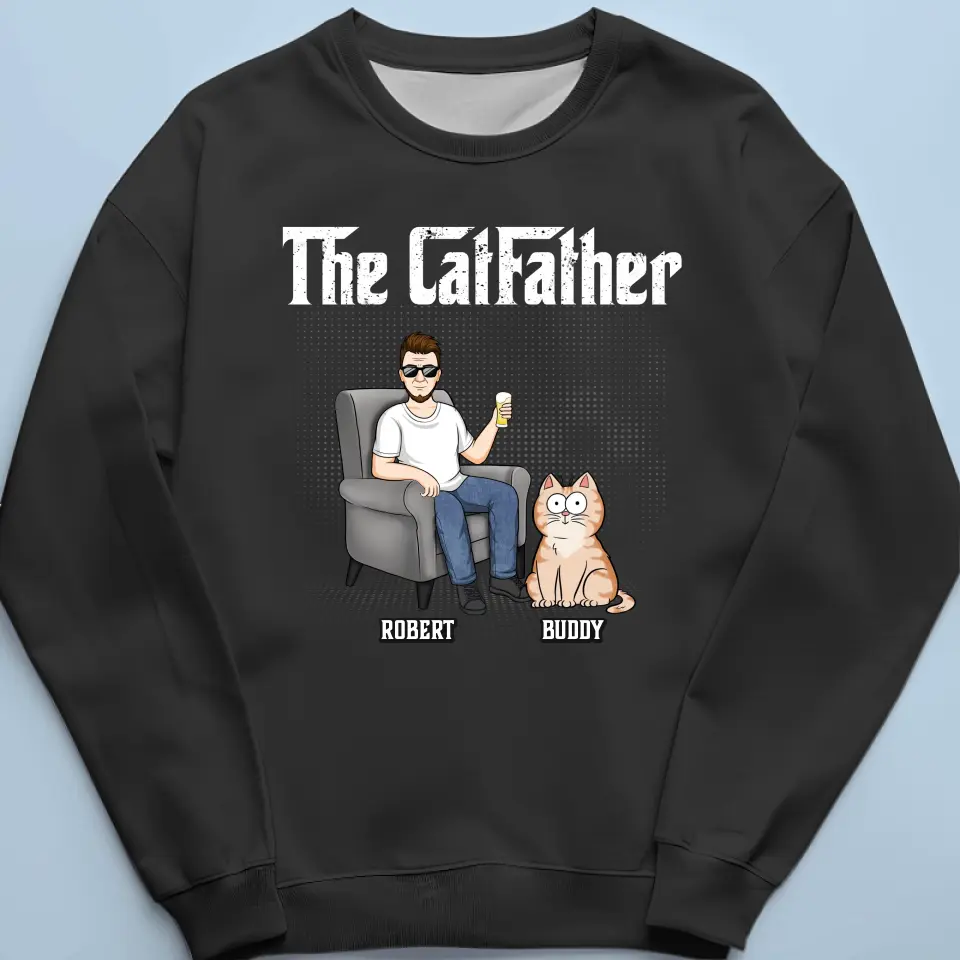 The Cat Father - Cat Personalized Custom Unisex T-shirt, Hoodie, Sweatshirt - Father's Day, Gift For Pet Owners, Pet Lovers - Image 6
