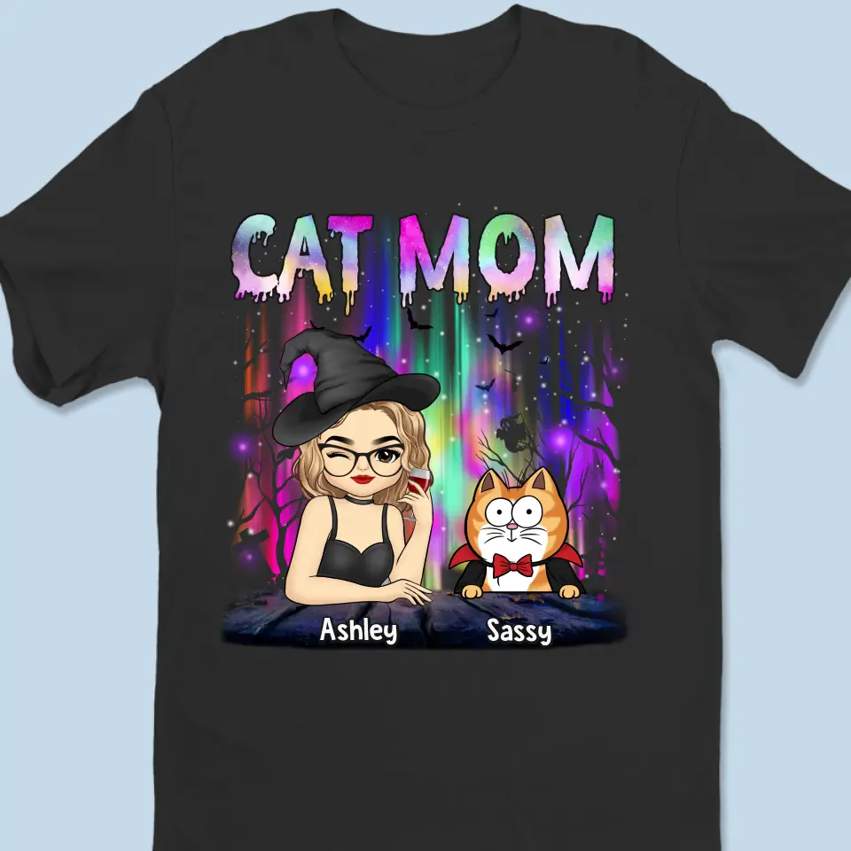 The Cat Mom Witch's Halloween Manifesto - Cat Personalized Custom Unisex T-shirt, Hoodie, Sweatshirt - Halloween Gift For Pet Owners, Pet Lovers - Image 2